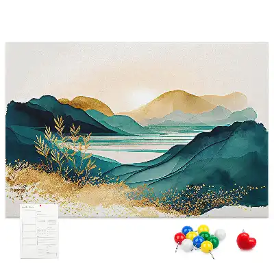 Memobord van kurk Bergketen panorama