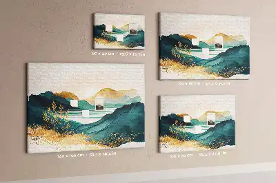 Memobord van kurk Bergketen panorama