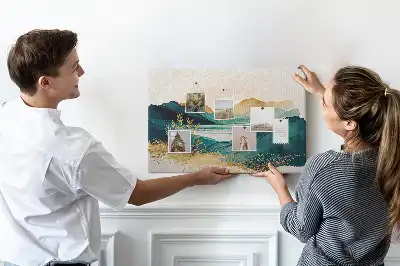 Memobord van kurk Bergketen panorama
