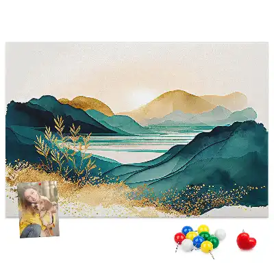 Memobord van kurk Bergketen panorama