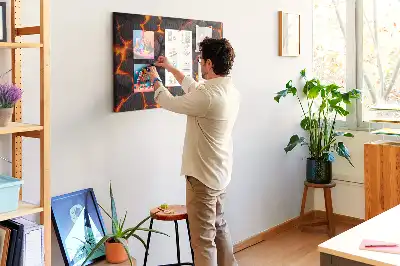 Memobord van kurk Lava vulkaan