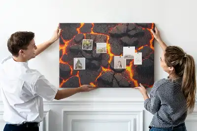 Memobord van kurk Lava vulkaan