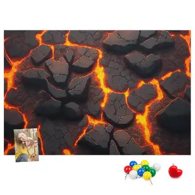 Memobord van kurk Lava vulkaan