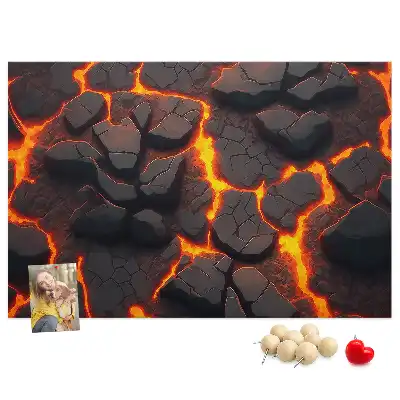 Memobord van kurk Lava vulkaan