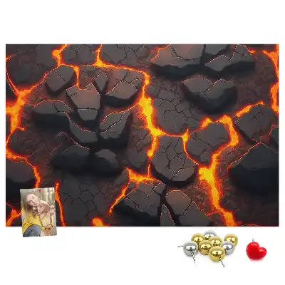 Memobord van kurk Lava vulkaan