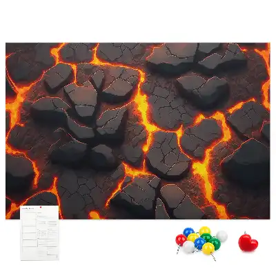 Memobord van kurk Lava vulkaan