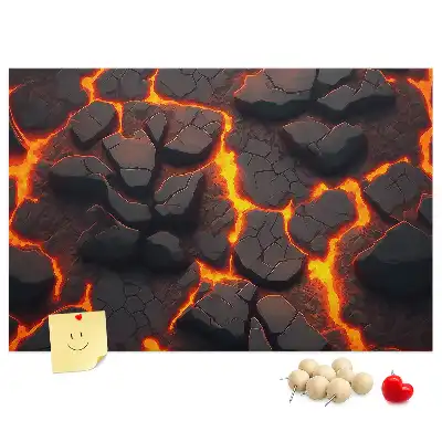 Memobord van kurk Lava vulkaan