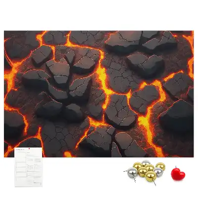 Memobord van kurk Lava vulkaan