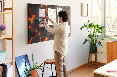 Memobord van kurk Lava vulkaan