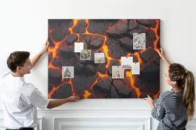Memobord van kurk Lava vulkaan