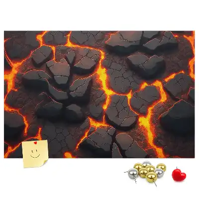 Memobord van kurk Lava vulkaan