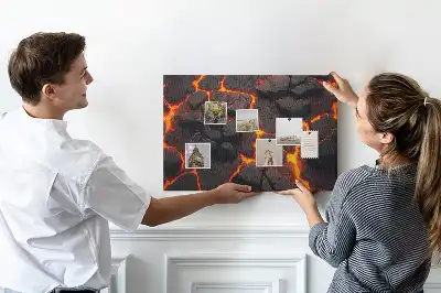 Memobord van kurk Lava vulkaan