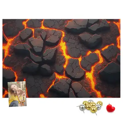 Memobord van kurk Lava vulkaan