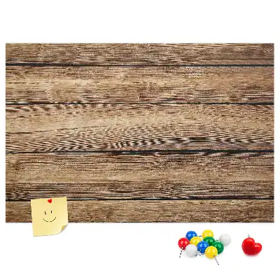 Memobord van kurk met rustieke houten planken