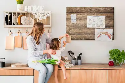Memobord van kurk Rustieke houten planken