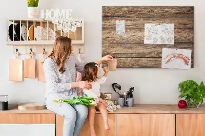 Memobord van kurk Rustieke houten planken