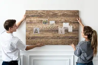 Memobord van kurk Rustieke houten planken