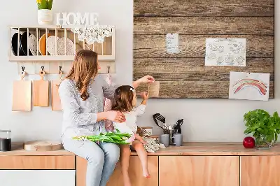 Memobord van kurk Rustieke houten planken