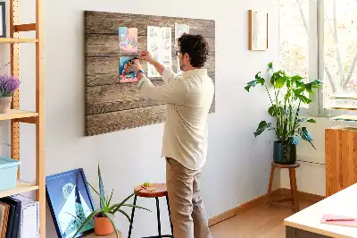 Memobord van kurk Rustieke houten planken