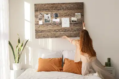 Memobord van kurk Rustieke houten planken