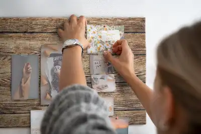Memobord van kurk Rustieke houten planken