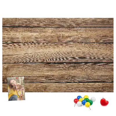 Memobord van kurk Rustieke houten planken
