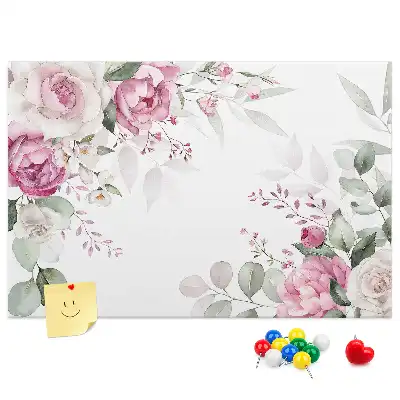 Kurken prikbord met bloemenlijst