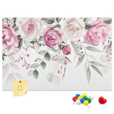Memobord van kurk Aquarel rozen