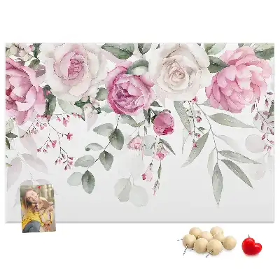 Memobord van kurk Aquarel rozen