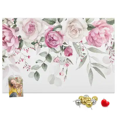 Memobord van kurk Aquarel rozen