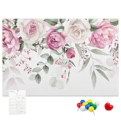 Memobord van kurk Aquarel rozen