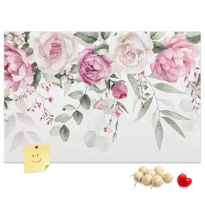 Memobord van kurk Aquarel rozen