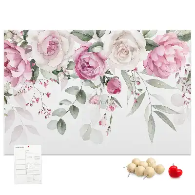 Memobord van kurk Aquarel rozen