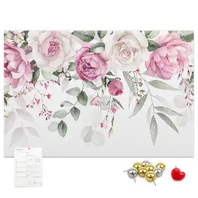 Memobord van kurk Aquarel rozen