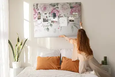 Memobord van kurk Aquarel rozen