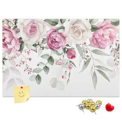 Memobord van kurk Aquarel rozen