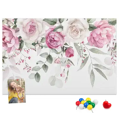 Memobord van kurk Aquarel rozen