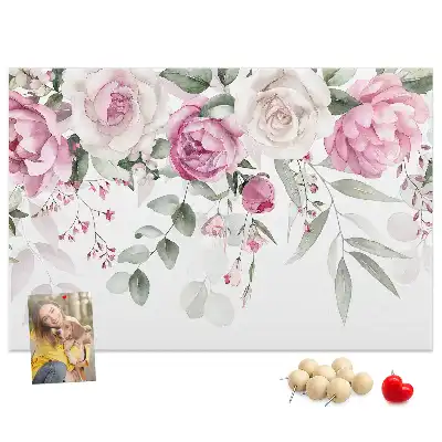 Memobord van kurk Aquarel rozen