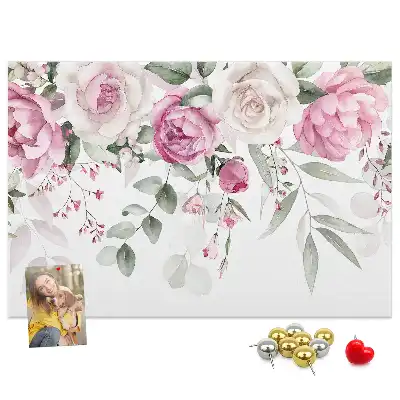 Memobord van kurk Aquarel rozen