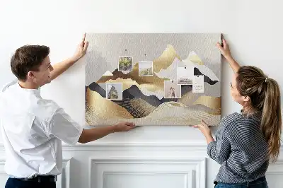 Memobord van kurk Bergen abstractie