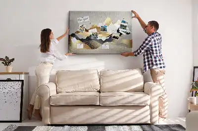 Memobord van kurk Bergen abstractie