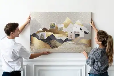 Memobord van kurk Bergen abstractie