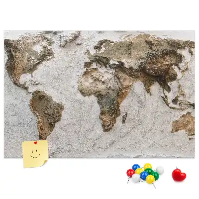 Kurk prikbord wereldkaart