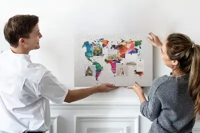 Memobord van kurk Wereldkaart driehoeken