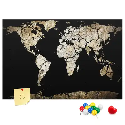 Kurken prikbord wereldkaart