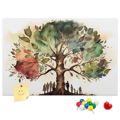 Kurk prikbord met stamboom thema voor genealogie
