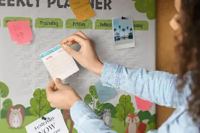 Memobord van kurk Schoolrooster leerling