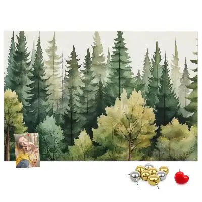 Memobord van kurk Landschap bos