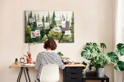 Memobord van kurk Landschap bos