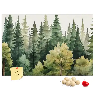 Memobord van kurk Landschap bos